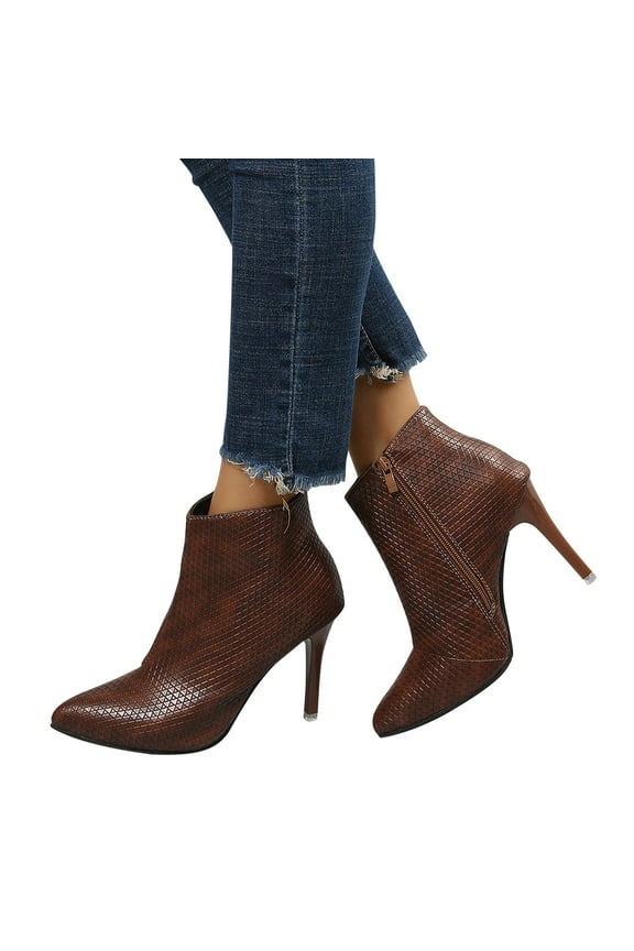 Womens Boots Women Boots Clearance Size 6.14 Boots Peak Toe High Heel Ankle-High Dressy Womens Comfort Boots