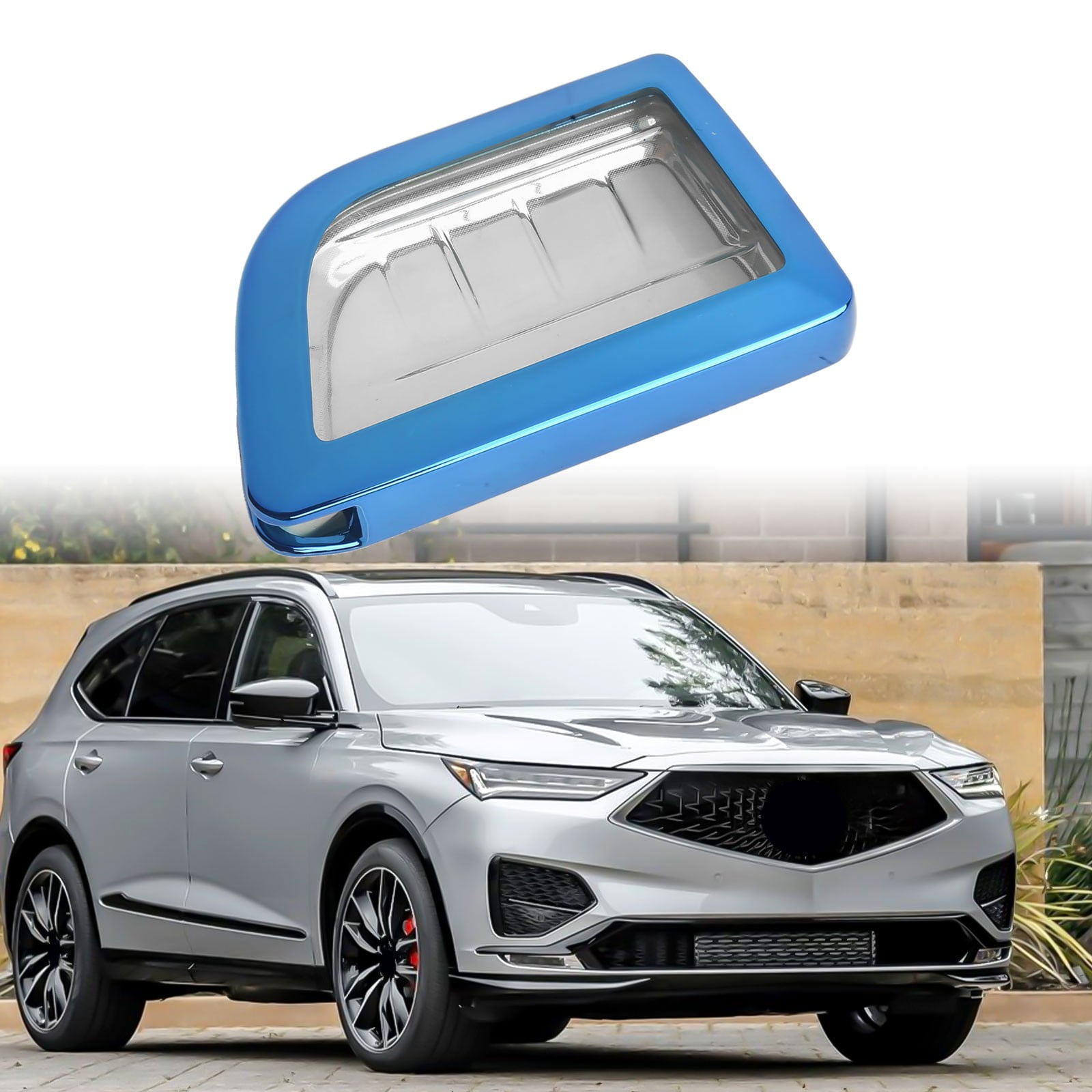 Hyundai Key Fob Cover - Soft TPU Case For 5 Button Smart Key (2020-2023 Sonata, Santa Fe, Tucson), Silver Purple With Keychain