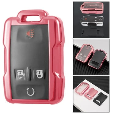 Tpu Remote Key Fob Case Shell Cover for Chevy for Silverado 2014 2015 2016 2017 2018 Pink