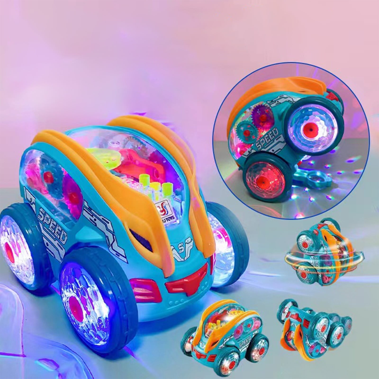 Christmas Clearance 360 Degree Rotation Toy Car with Light-Up Gears, A ...