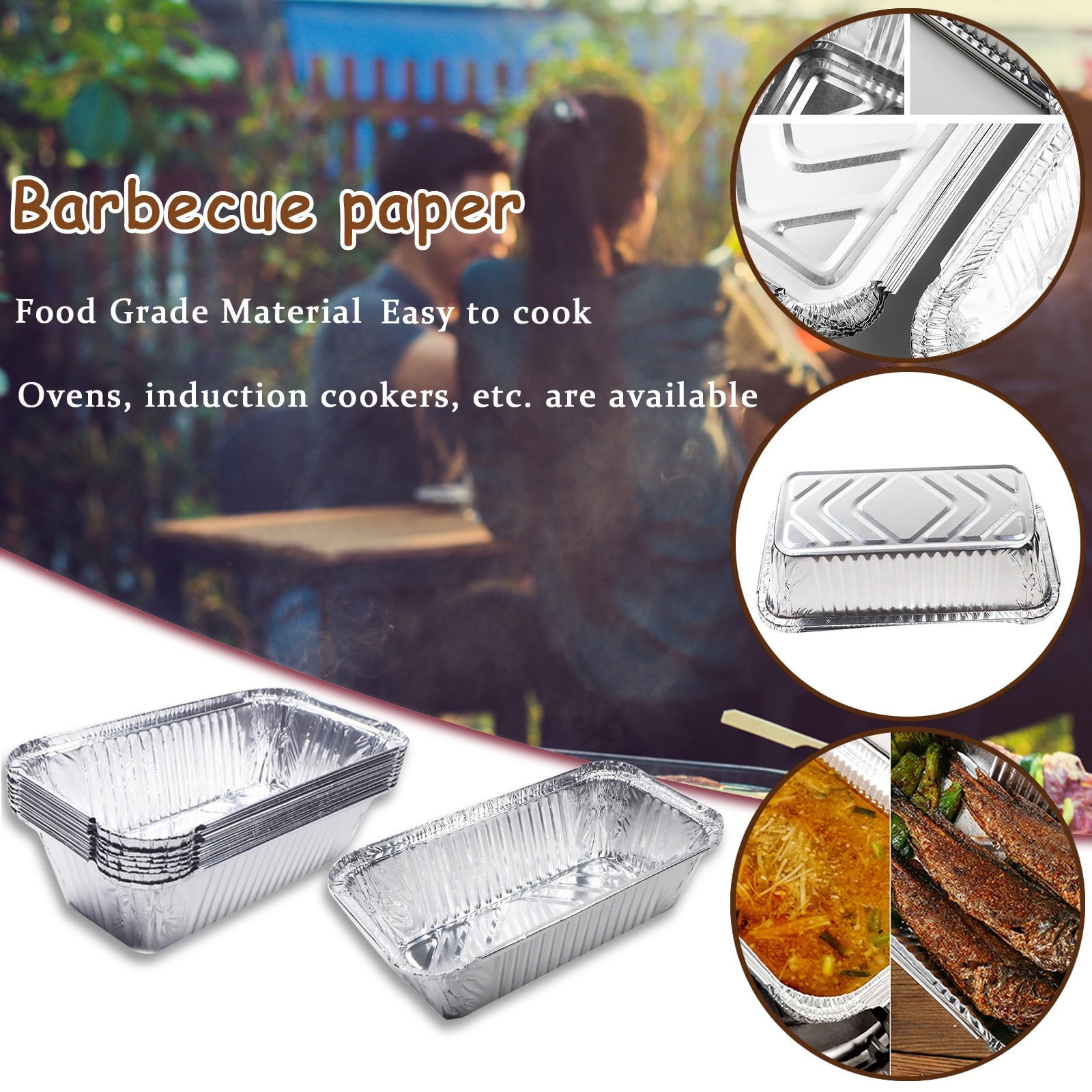 Tpzfurit Aluminum Foil Grilled Fish Containers Durable, Disposable