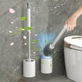 Tpzfurit Modern White Toilet Brush Kit with Hard and