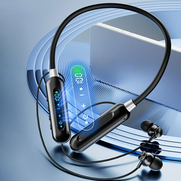 Tpzfurit Wireless Bluetooth 5.3 Hanging Earphones with Magnetic Suction and Intelligent Digital Display 鈥?HiFi Sound, Long Battery Life, Noise Reduction, Supports Memory Card, Ideal for Music