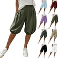 thumbnail image 1 of Tqcoqu Bermuda Shorts for Women Wide Leg Pants Summer Baggy Drawstring Waist Balloon Short with Pockets,Army Green Women's S-XXL, 1 of 10