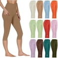 thumbnail image 1 of Tqcoqu Capri Leggings for Women with Pockets High Waisted Capris Stretch for Casual Yoga Pants Workout,Beige,Women's S-XXXL, 1 of 10
