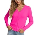 thumbnail image 1 of Tqcoqu Cardigan Sweaters For Women,Casual Soft Button Down Open V Neck Knit Fall Winter Cropped Shrugs Cardigans 2026,Hot Pink Women's S-XXL, 1 of 7