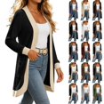 thumbnail image 1 of Tqcoqu Cardigan Sweaters for Women Long Sleeve Open Front with Pockets,Dressy Loose Fit Cardigan Sweater for Work and Office, 1 of 6