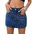 thumbnail image 1 of Tqcoqu Denim Jeans Mini Skirt for Women Low Rise Micro Skort 2026 Summer Y2k Skirts Trendy Skirt,Dark Blue Women's S-XXL, 1 of 6