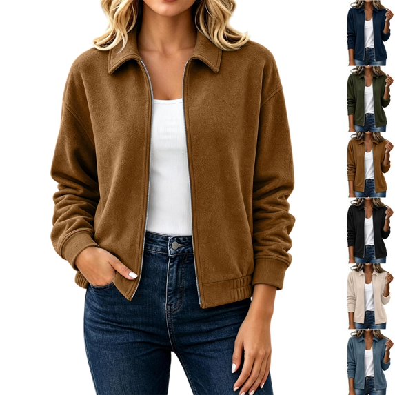 Tqcoqu Faux Suede Bomber Jacket for Women Fall Fashion 2026 Casual Zip Up Oversized Trendy Winter Clothing Outerwear Coats