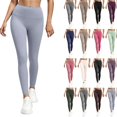 thumbnail image 1 of Tqcoqu High Waist Tummy Control Leggings for Women,Wide Waistband Stretch Full Length Yoga Pants,Solid Color Athletic Casual Leggings, 1 of 6