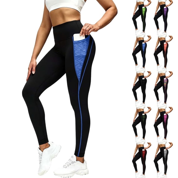 Tqcoqu High Waist Tummy Control Running Yoga Pants for Women Athletic Workout Leggings with Pockets,Green,Women's S-XXXL