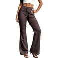 thumbnail image 1 of Tqcoqu High Waisted Flare Leggings for Women,Summer Drawstring Flared Yoga Pants,Soft Wide Leg Pants Y2k Bell Bottoms,Coffee Women's S-XXL, 1 of 7
