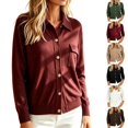 thumbnail image 1 of Tqcoqu Long Sleeve Button Down Lightweight Knit Cardigans for Women, Early Fall Fashion Open Front Sweater Tops with Patch Pocket, 1 of 6