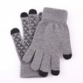 Tqcoqu Men Women Color Block Knitted Gloves, Warm Thick Winter Touch ...
