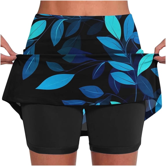 Tqcoqu Plus Size Skorts Skirts for Women with Pockets Fashion Graphic High Waisted Athletic Tennis Golf Skort for Casual Summer,Black Women's S-XXXXXL