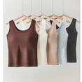 thumbnail image 1 of Tqcoqu Plus Size Tank Tops with Built in Bras for Women Spaghetti Strap Camisole Casual Padded Sleeveless Ribbed Shirts,A-Black,Women's M-XXXXL, 1 of 6