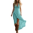 thumbnail image 1 of Tqcoqu Summer Dresses for Women 2026 Dressy Casual Deep V Neck Tank Dress Elegant Flowy Ruffle Sleeveless Sundresses,Sky Blue Women's S-XXXL, 1 of 6