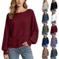 thumbnail image 1 of Tqcoqu Sweater for Women Long Sleeve Knit Tops,Casual Lightweight Pullover Ribbed Knit Sweater Fall Pullover Tops,Loose Fit Casual Sweaters, 1 of 9
