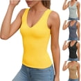 thumbnail image 1 of Tqcoqu Tank Tops with Built in Bras for Women Spaghetti Strap Camisole Casual Padded Sleeveless Ribbed Shirts,Dark Gray,Women's S-XXL, 1 of 6