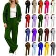thumbnail image 1 of Tqcoqu Women's 2 Piece Zip Up Hoodie Tracksuit Set, Long Sleeve Hooded Jacket & Drawstring Elastic Waist Pocket Wide Leg Pants Casual Two Piece Outfit, 1 of 6
