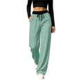 thumbnail image 1 of Tqcoqu Women's 2026 Striped Wide Leg Pants Sweatpants with Pocket, Knit Drawstring Elastic Waist Pj Bottom Casual Pants, Daily Home Wear Fall Outfits,Women's,Size S-XXL, 1 of 8