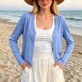 thumbnail image 1 of Tqcoqu Women's 2026 Summer Lightweight Cardigan,Open Front Casual Long Sleeve Button Beach Cover Up Tops,Light Blue Women's S-XXL, 1 of 5