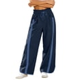 thumbnail image 1 of Tqcoqu Women's Baggy Wide Leg Pants Casual Drawstring Elastic Waisted Contrast Side Stripe Workout Y2K Track Pants,Women's S-XXL, 1 of 6