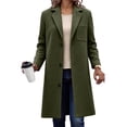 thumbnail image 1 of Tqcoqu Women's Coat Fall Winter Casual Single Breasted Overcoat Mid-Length Notched Lapel Coat, 1 of 9
