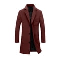 thumbnail image 1 of Tqcoqu Women's Coat Fall Winter Casual Single Breasted Overcoat Mid-Length Notched Lapel Coat, 1 of 9