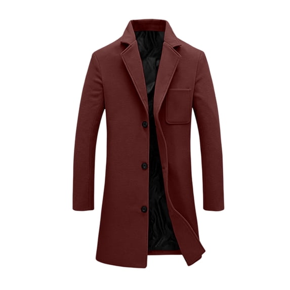 Tqcoqu Women's Coat Fall Winter Casual Single Breasted Overcoat Mid-Length Notched Lapel Coat