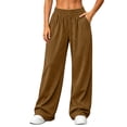 thumbnail image 1 of Tqcoqu Women's Corduroy High Waist Wide Leg Pants,Casual Waist Trousers with Side Pockets For Fall Winter, 1 of 7