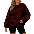 thumbnail image 1 of Tqcoqu Women's Crew Neck Oversized Sweatshirt, Long Sleeve Pullover with Zipper Kangaroo Pocket Casual Top, 1 of 9