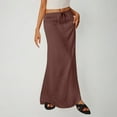 thumbnail image 1 of Tqcoqu Women's Elastic Waist Drawstring Skirt Casual Flowy Skirt Casual&Daily Wear,Brown,Women's S-XXL, 1 of 7