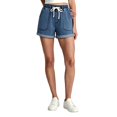 thumbnail image 1 of Tqcoqu Women's Elastic Waist Loose Denim Shorts,Drawstring Rolled Hem Patch Jean Shorts with Pockets,Navy Women's S-XXL, 1 of 8