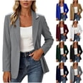 thumbnail image 1 of Tqcoqu Women's Fall Winter Blazer,Lapel Open Front Slim Fit Long Sleeve Business Casual Jacket Coat,Army Green Women's S-XXL, 1 of 5