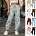thumbnail image 1 of Tqcoqu Women's High Waist Jogger Sweatpants,Drawstring Elastic Waist Cuffed Ankle Pants with Side Pockets,Soft Athletic Workout Running Casual Trousers for Women,Gray Women's S-XXXL, 1 of 7