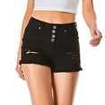 thumbnail image 1 of Tqcoqu Women's High Waist Ripped Hole Short Jeans Washed Distressed Casual Denim Shorts,Black,Women's S-XXL, 1 of 9