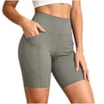 thumbnail image 1 of Tqcoqu Women's High Waist Tummy Control Biker Shorts with Side Pockets,Yoga Workout Casual Shorts,2026 Spring Summer Trendy Clothes,Gray Women's S-XXL, 1 of 7