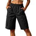 thumbnail image 1 of Tqcoqu Women's Lightweight Hiking Cargo Shorts,Quick Dry Athletic Shorts for Camping Travel Golf with Pockets,Black Women's S-XXXL, 1 of 6