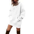 thumbnail image 1 of Tqcoqu Women's Oversized Hoodie Dress,Lightweight Drawstring Long Sleeve Hoodie Dress with Large Pocket, 1 of 7