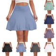 thumbnail image 1 of Tqcoqu Pleated Mini Skirts for Women, Double Ruffle High Waisted Tummy Control Tennis Athletic Skirt with Pockets, Women's Size S-XXL, 1 of 7