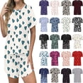 thumbnail image 1 of Tqcoqu Women's Plus Size Pajama Sets Short Sleeve Pjs 2 Piece Top and Shorts Sleepwear Comfy Soft Lounge Sets with Pockets,B-Red,Women's XL-XXXXXL, 1 of 7