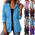 thumbnail image 1 of Tqcoqu Women's Polka Dot Oversized Jacket, Lapel Zip Up Casual Waterproof Coat with Multiple Pockets,Women's,Size S-XXXL, 1 of 8