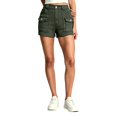 thumbnail image 1 of Tqcoqu Women's Slim Fit Denim Jean Hot Shorts,High Waist Pearl Button Flap Pockets Jean Shorts,Army Green Women's S-XXL, 1 of 9