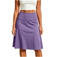thumbnail image 1 of Tqcoqu Women's Solid A-Line Skort High Waist Stretch Athletic Yoga Midi Skirt, 1 of 8