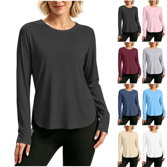 Tqcoqu Women's Sun Shirts UPF 50+ Long Sleeve UV Protection Shirt,Lightweight Quick Dry Workout Hiking Tops for Women