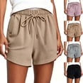 thumbnail image 1 of Tqcoqu Women's Waffle Knit Shorts,Drawstring Comfy Casual Shorts with Pockets,2026 Spring Summer Loungewear Trendy Clothes,Coffee Women's S-XXXL, 1 of 9