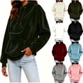 thumbnail image 1 of Tqcoqu Women's Warm Double-Sided Fleece Hoodie,Oversized Kangaroo Pocket Long Sleeve Sweatshirt,Army Green Women's S-XXL, 1 of 9