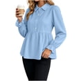 thumbnail image 1 of Tqcoqu Womens Babydoll Peplum Tops Button Up Business Casual Blouse Shirt, Tummy Control Dressy Casual Going Out Blouses,Women's,Size S-XXL, 1 of 6
