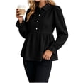 thumbnail image 1 of Tqcoqu Womens Babydoll Peplum Tops Button Up Business Casual Blouse Shirt, Tummy Control Dressy Casual Going Out Blouses,Women's,Size S-XXL, 1 of 6